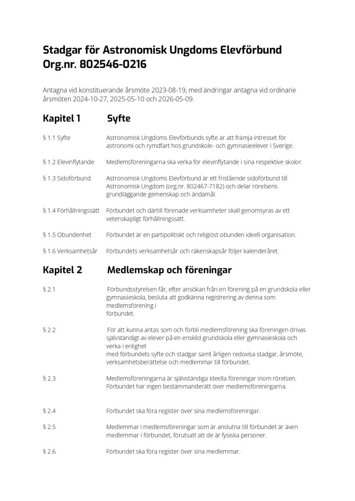 Bild Stadgar för AUs Elevförbund 2026
